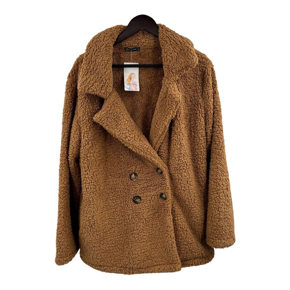 Pretty Garden Tan Extra Soft Faux Sherpa Size Large New
